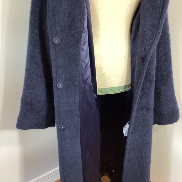 NWOT ISAAC MIZRAHI LIVE WOMAN  PLUS 2X LONG NAVY COAT NOTCH COLLAR - Picture 10 of 13
